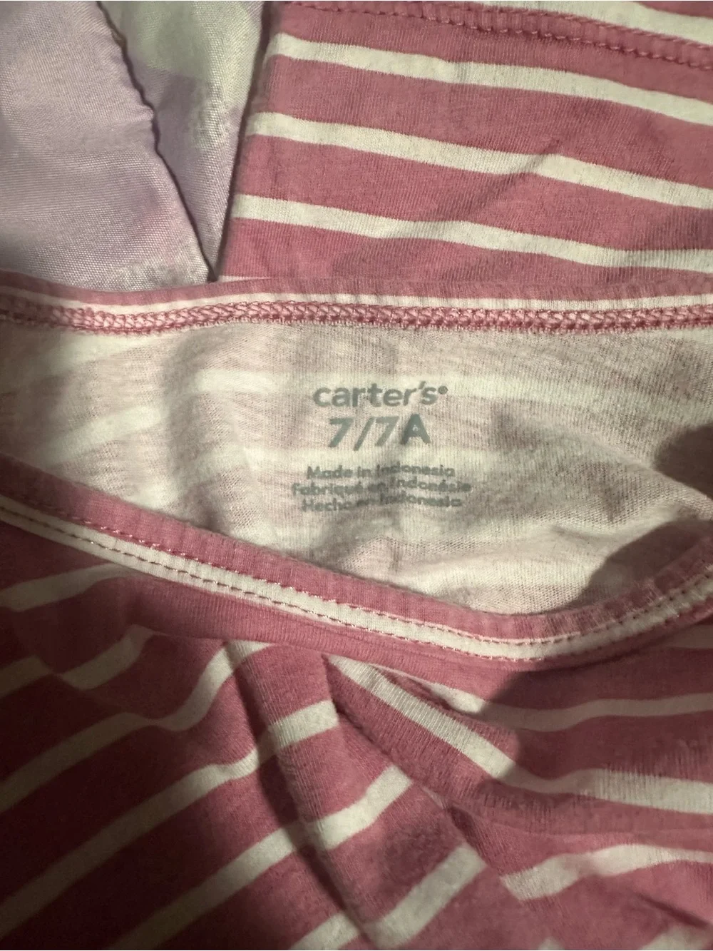 Carter's Pink and White Striped Short Sleeve Casual Dress